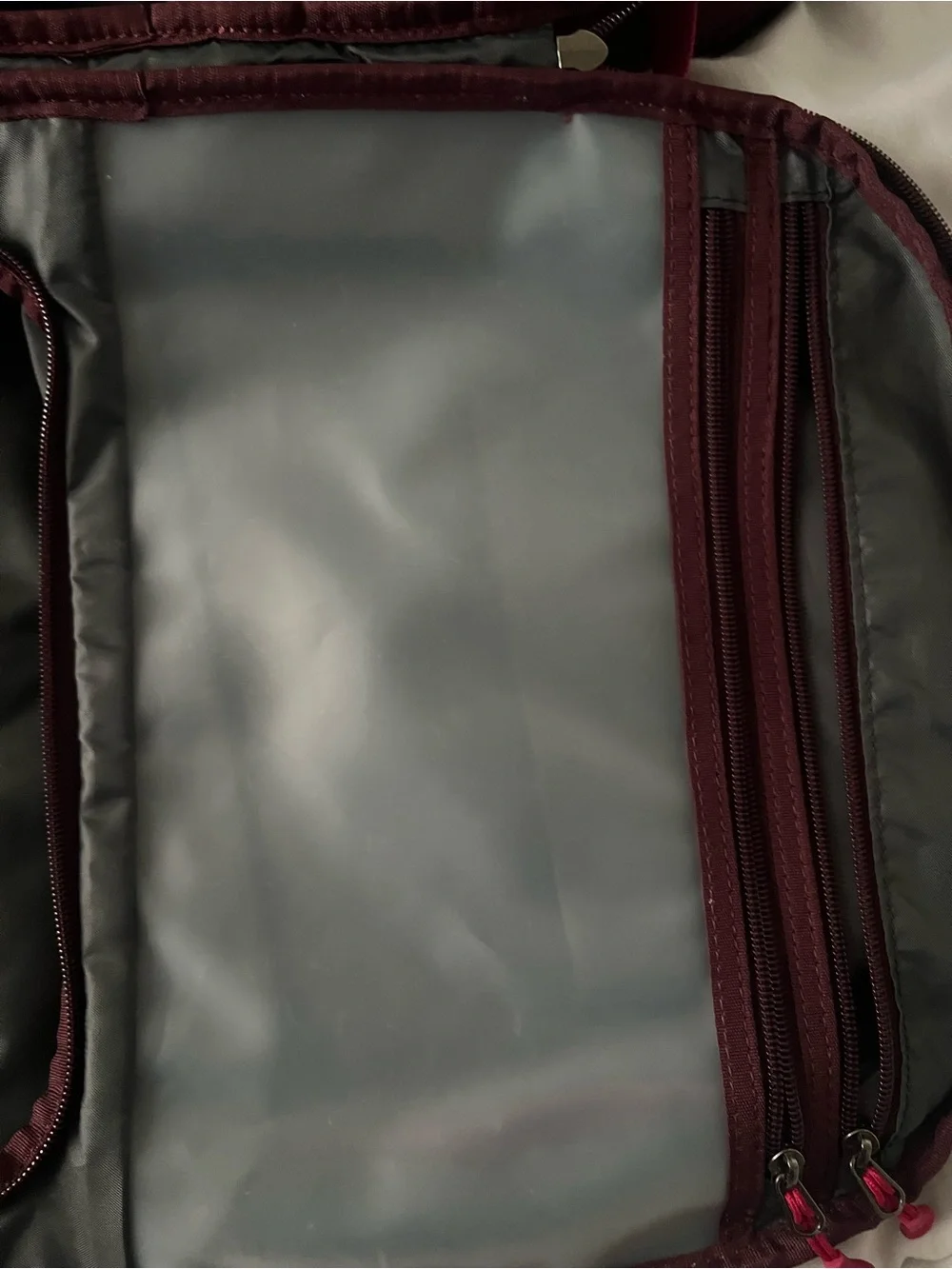 Embark Burgundy Backpack with Pink Accents